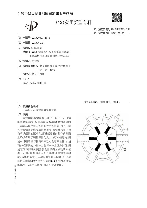 【CN209223942U】一种尺寸可调节的多功能套筒【专利】