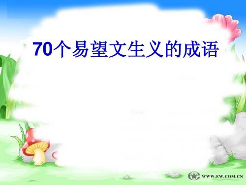 70个易望文生义的成语   黄少群