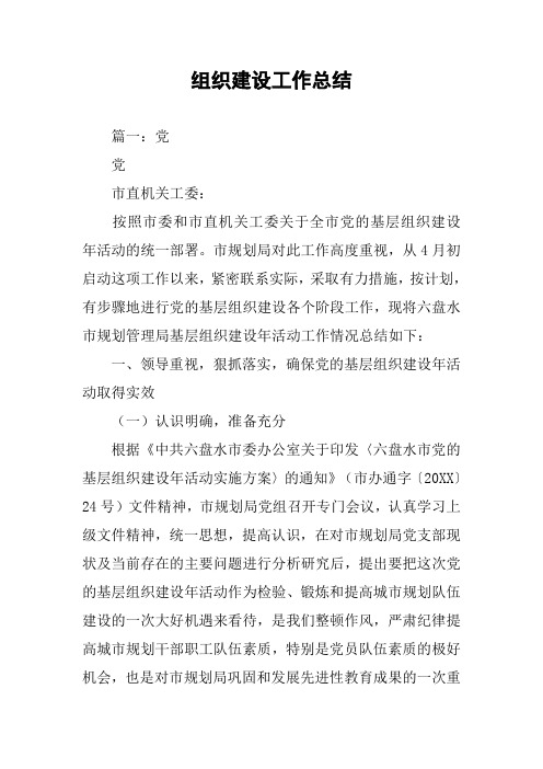 组织建设工作总结