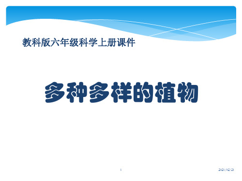 小学六年级上册科学 《多种多样的植物》生物的多样性PPT(精选课件)