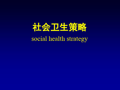 社会医学PPT课件：社会卫生策略