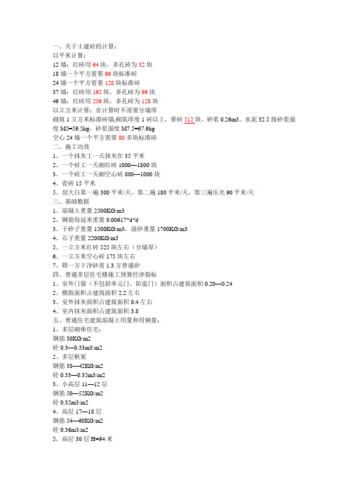 一平米砖需要多少块砖？ 2