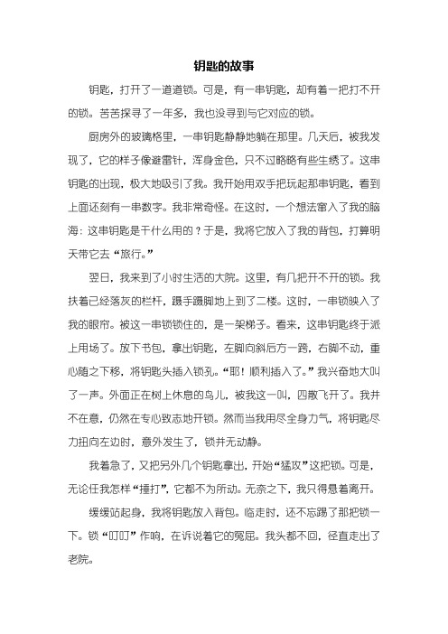 初三作文：钥匙的故事作文600字_1