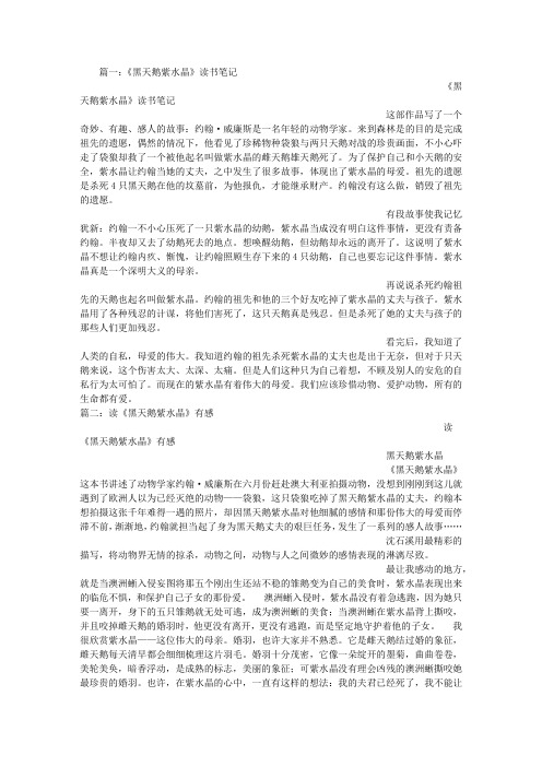 黑天鹅紫水晶好词好句