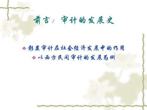 前言审计的发展史