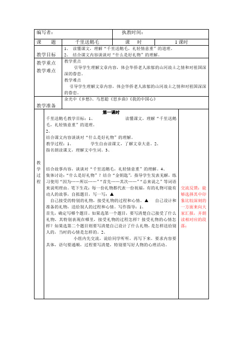 千里送鹅毛