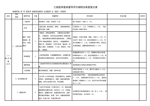 三级医师查房评分标准