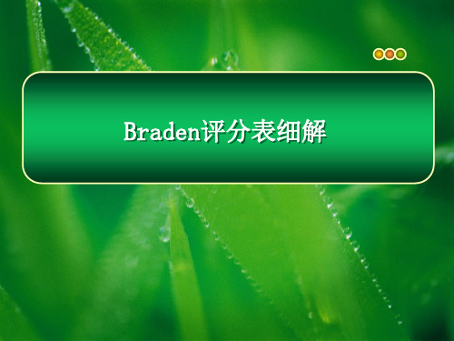 Braden评分表细解概论