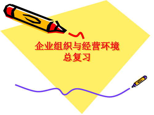 企业组织与经营环境总复习