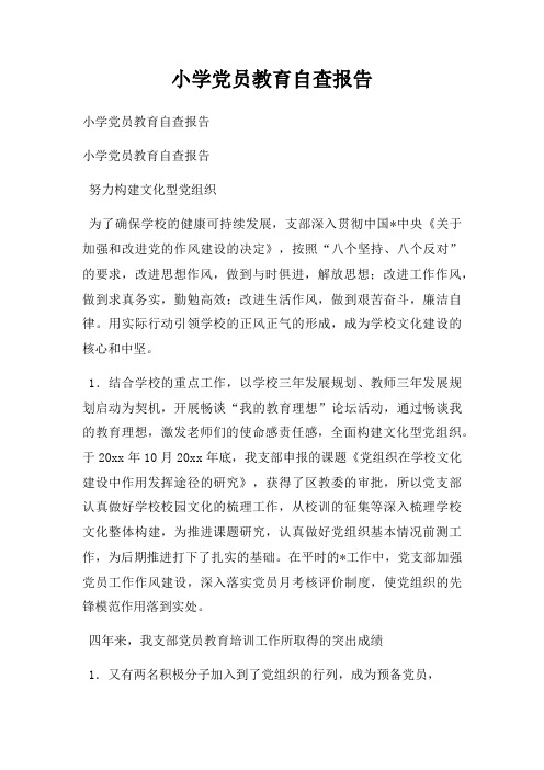 小学党员教育自查报告