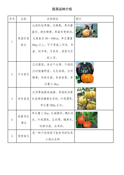 蔬菜品种介绍(李子园)