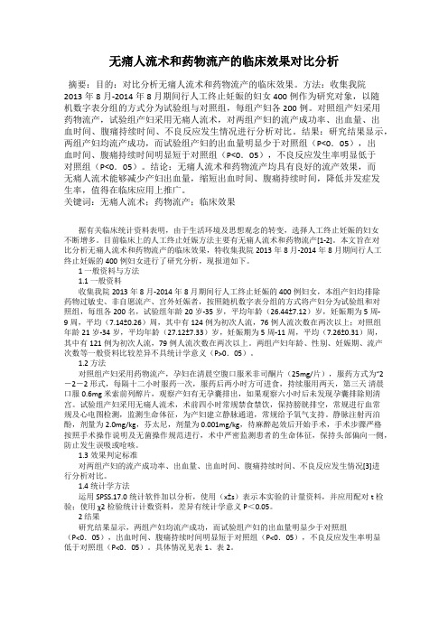 无痛人流术和药物流产的临床效果对比分析