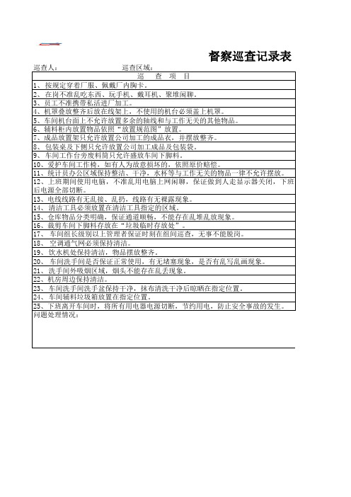 车间巡查记录表