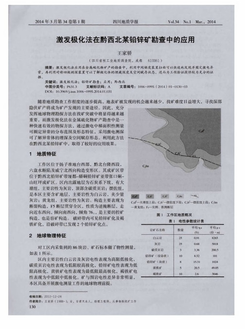 激发极化法在黔西北某铅锌矿勘查中的应用
