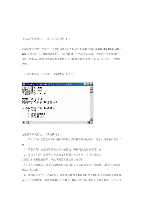 《从头开始学汉化3——汉化工具的使用 1 》