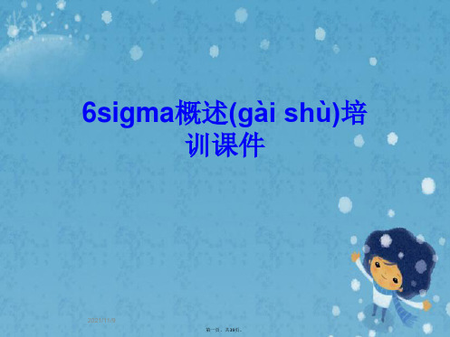 6sigma概述培训课件