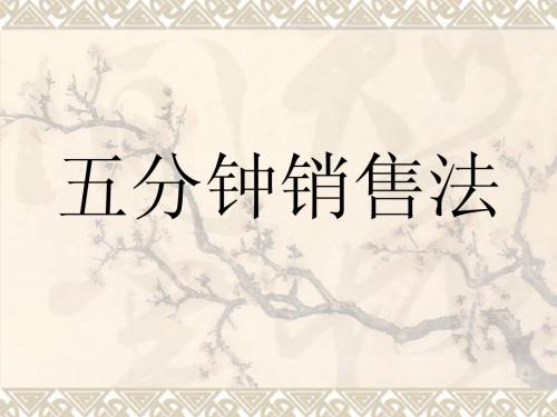 五分钟销售法
