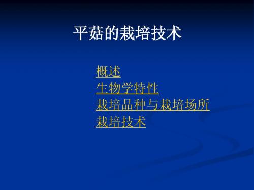 平菇的栽培技术