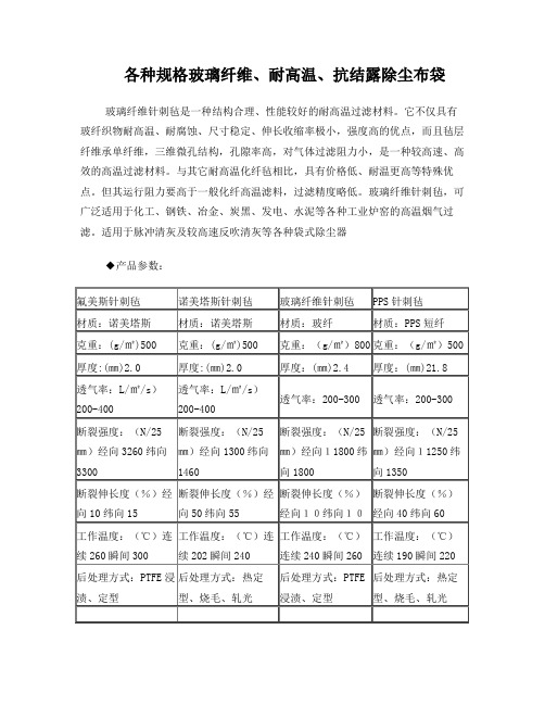 各种规格玻璃纤维
