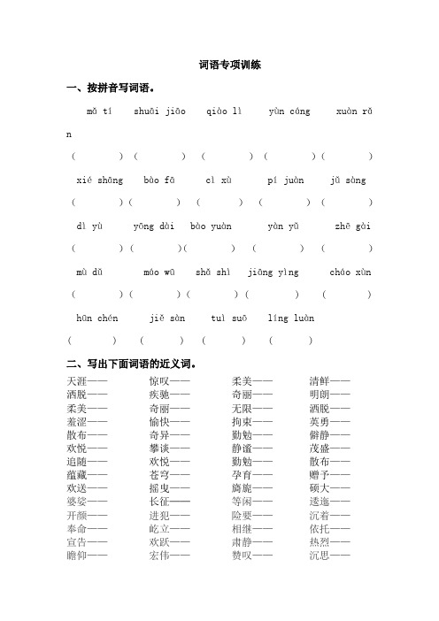 小学语文 词语专项训练