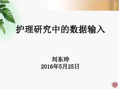 护理研究中的数据录入