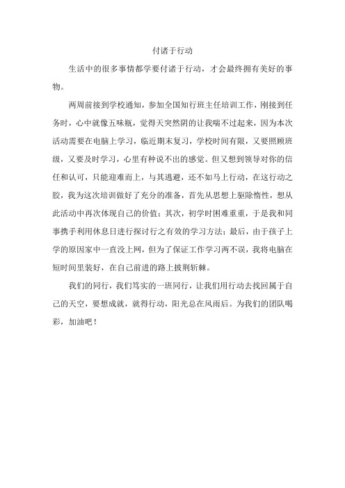 付诸于行动