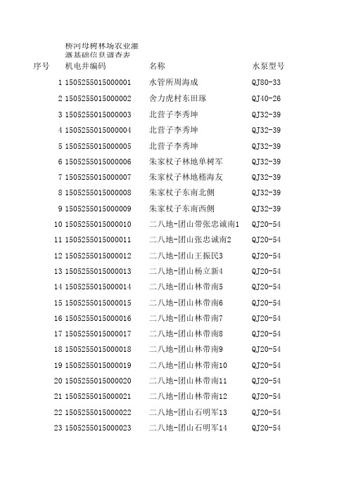 机井统计表 (1)