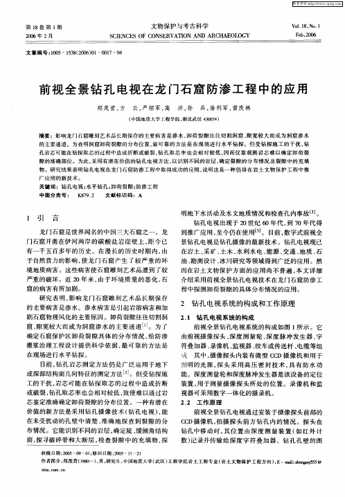 前视全景钻孔电视在龙门石窟防渗工程中的应用