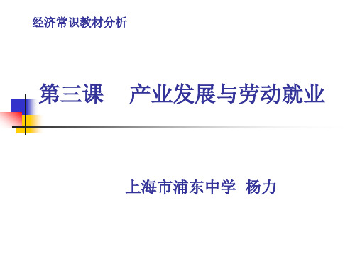 高一第三课产业发展与劳动就业(1)浦东中学