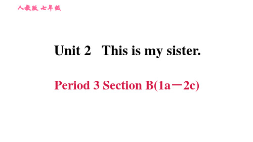 Unit 2 This is my sister Period 3 Section 人教版英语七年级上册习题课件 共49张PPT