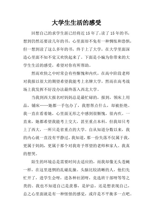 大学生生活的感受