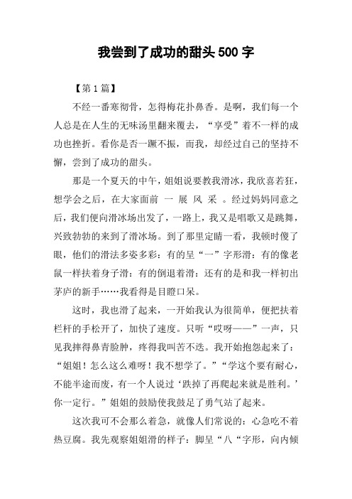 我尝到了成功的甜头500字作文
