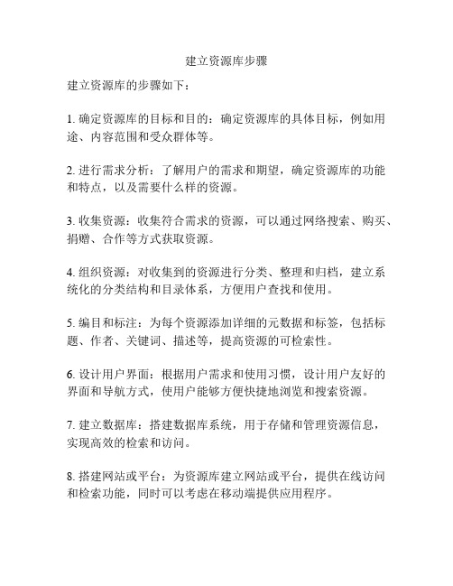 建立资源库步骤