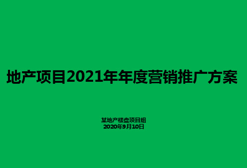 房地产项目2021年年度营销推广方案