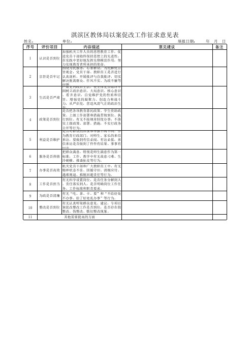 征求意见表