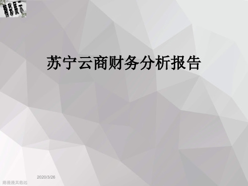 苏宁云商财务分析报告