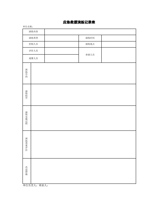 应急救援演练记录表