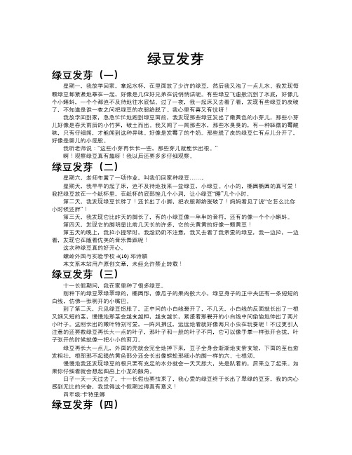 绿豆发芽作文共九篇