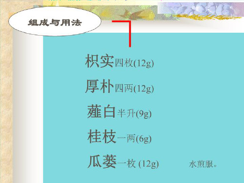 方剂学枳实薤白桂枝汤