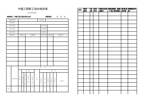 职工培训报告表