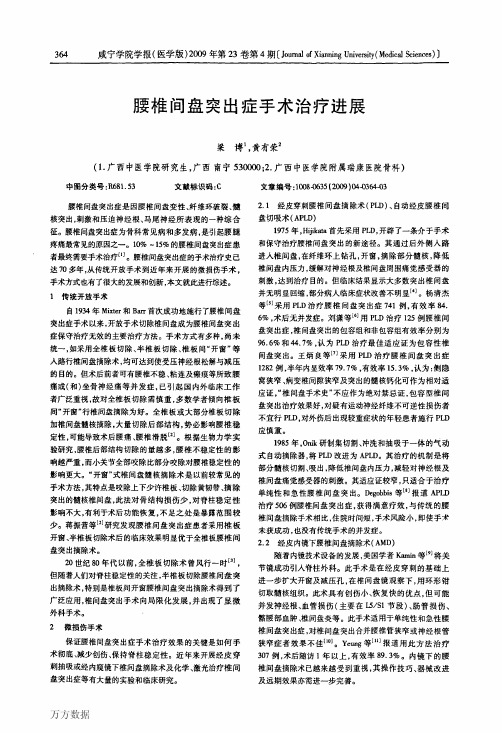 腰椎间盘突出症手术治疗进展