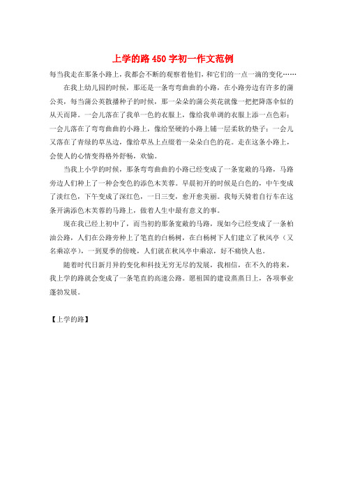 上学的路450字初一作文范例