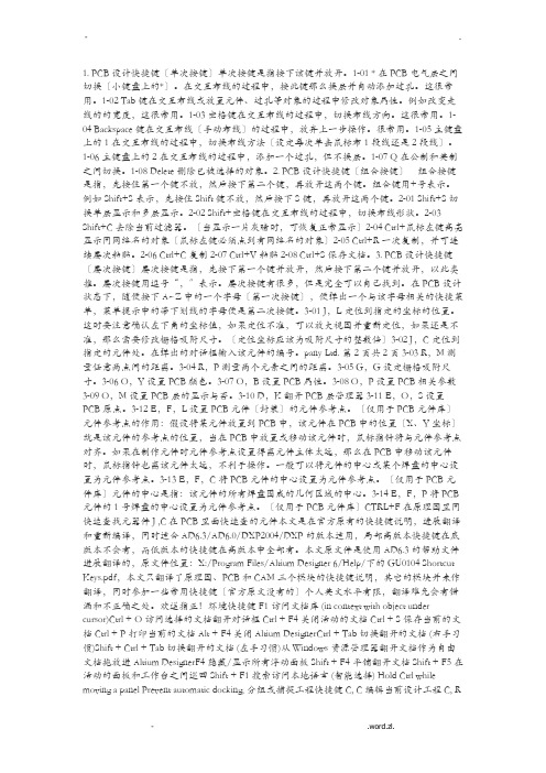 DXP软件使用快捷键