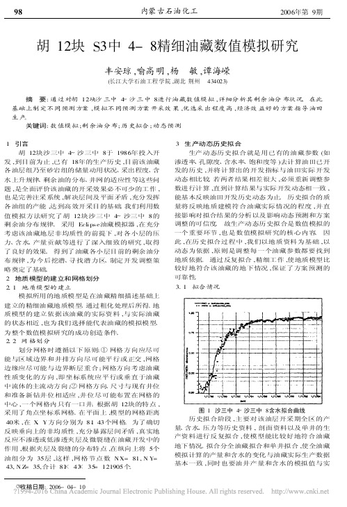 胡12块S3中4_8精细油藏数值模拟研究_丰安琼