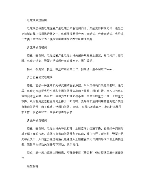 液压电磁阀原理结构要点