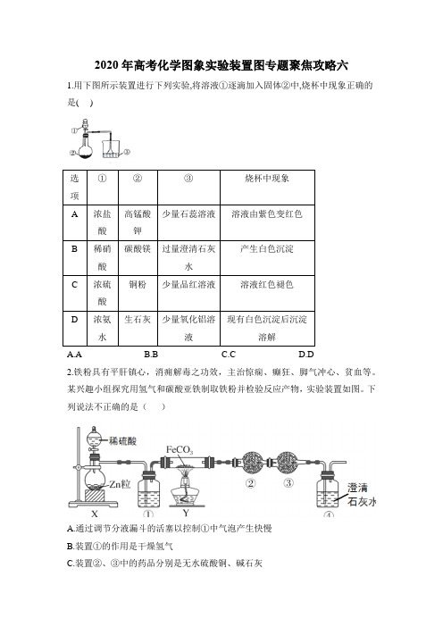 2020年高考化学图象实验装置图专题聚焦攻略六及答案解析(9页)