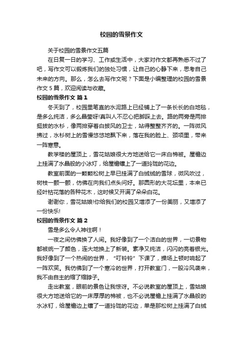 关于校园的雪景作文五篇