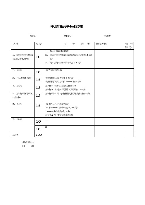 电除颤评分标准