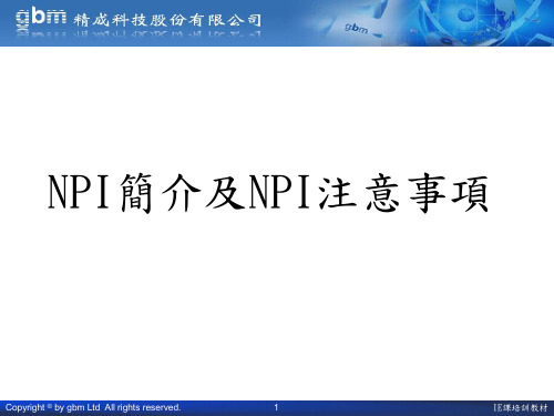 NPI简介及NPI注意事项