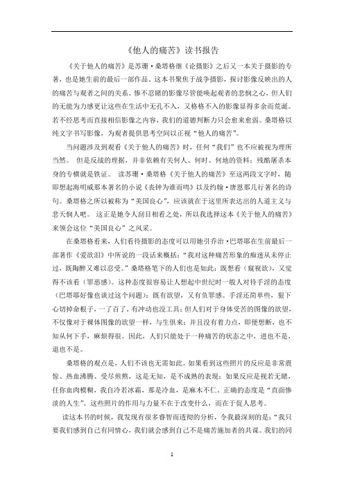 《他人的痛苦》读书报告